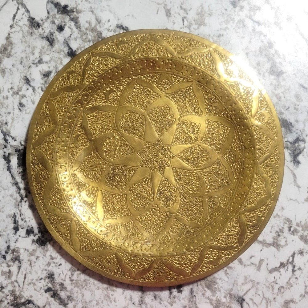 10" Brass Patterned Collectors Plate